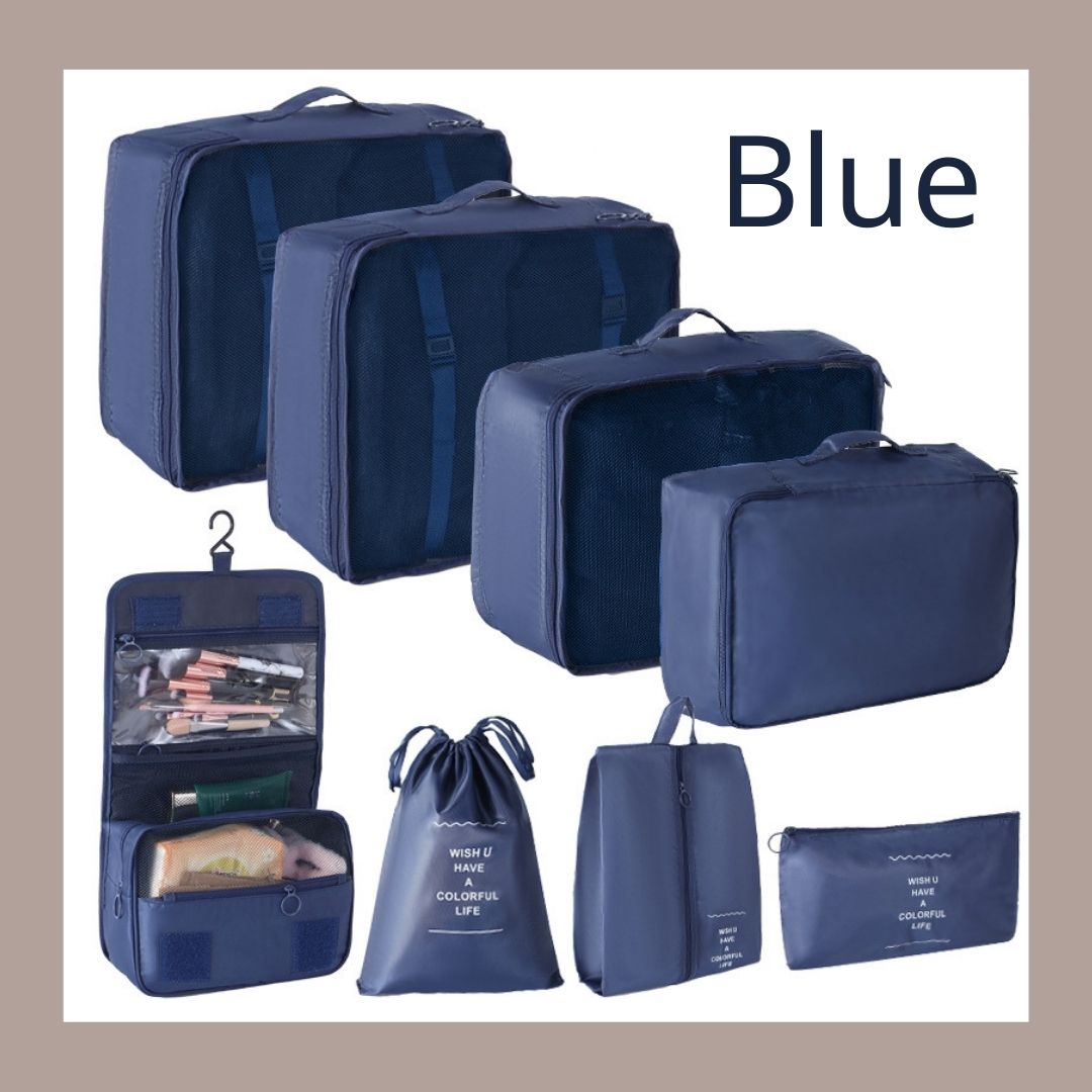 Eight-Piece Travel Bag Hook Toiletry Bag Set