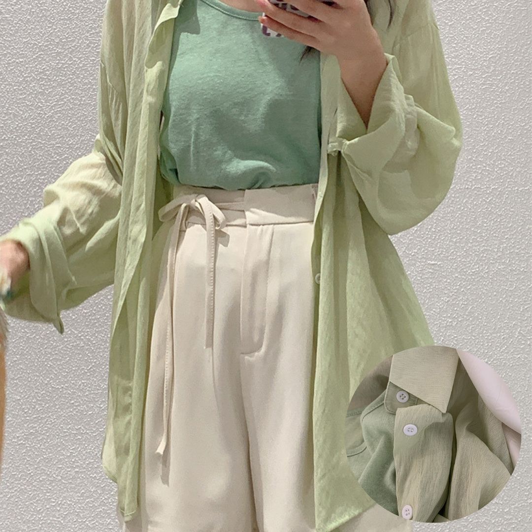 Two Piece Solid Color Shirt Suit