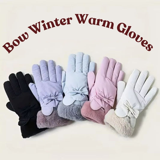 Bow Winter Warm Gloves