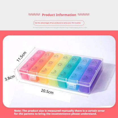 Rainbow Seven Days 21-Grid Medicine Box