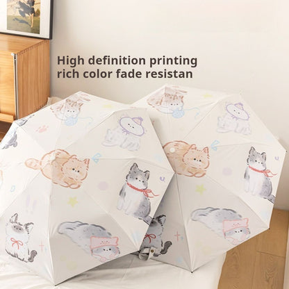 Cute Cat Fully Automatic Umbrella