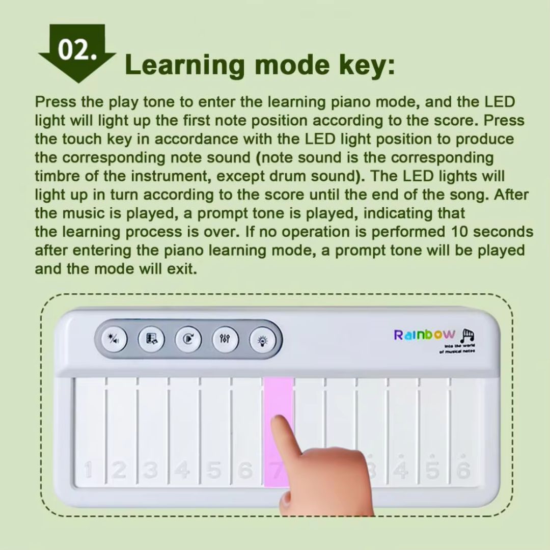 Rainbow Light Music Keyboard Toy