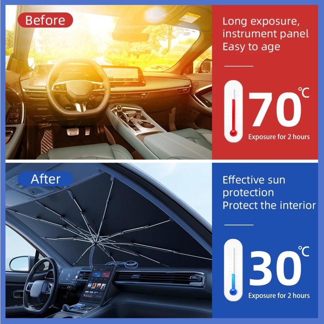 Umbrella Type Sun Shield For Car